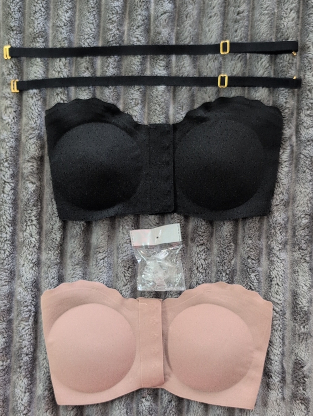 Strapless Convertible Bandeau Bras (2) Black & Tan